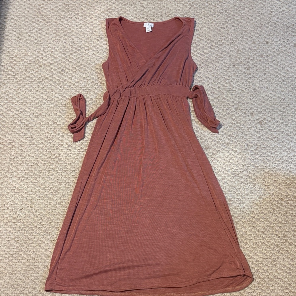 Nicole Miller Terracotta Sleeveless Midi Dress